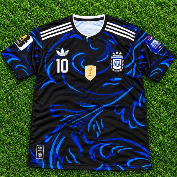 Argentina Away Jersey 2026 – Black & Blue Messi #10 Football Shirt